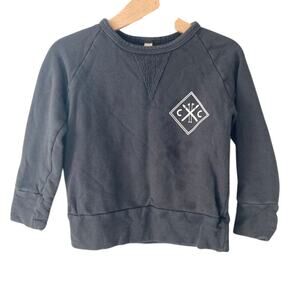 Childhoods Clothing Ski Team Pullover Crew Sweatshirt - Black - 3T